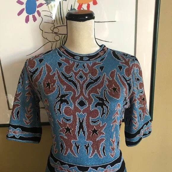 M Missoni baroque jacquard fit flare sweater dress - Picture 4 of 8